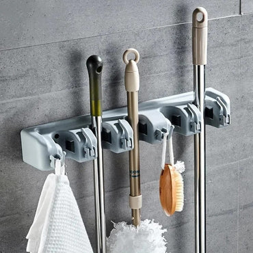 Wall Mount Mop And Broom Holder