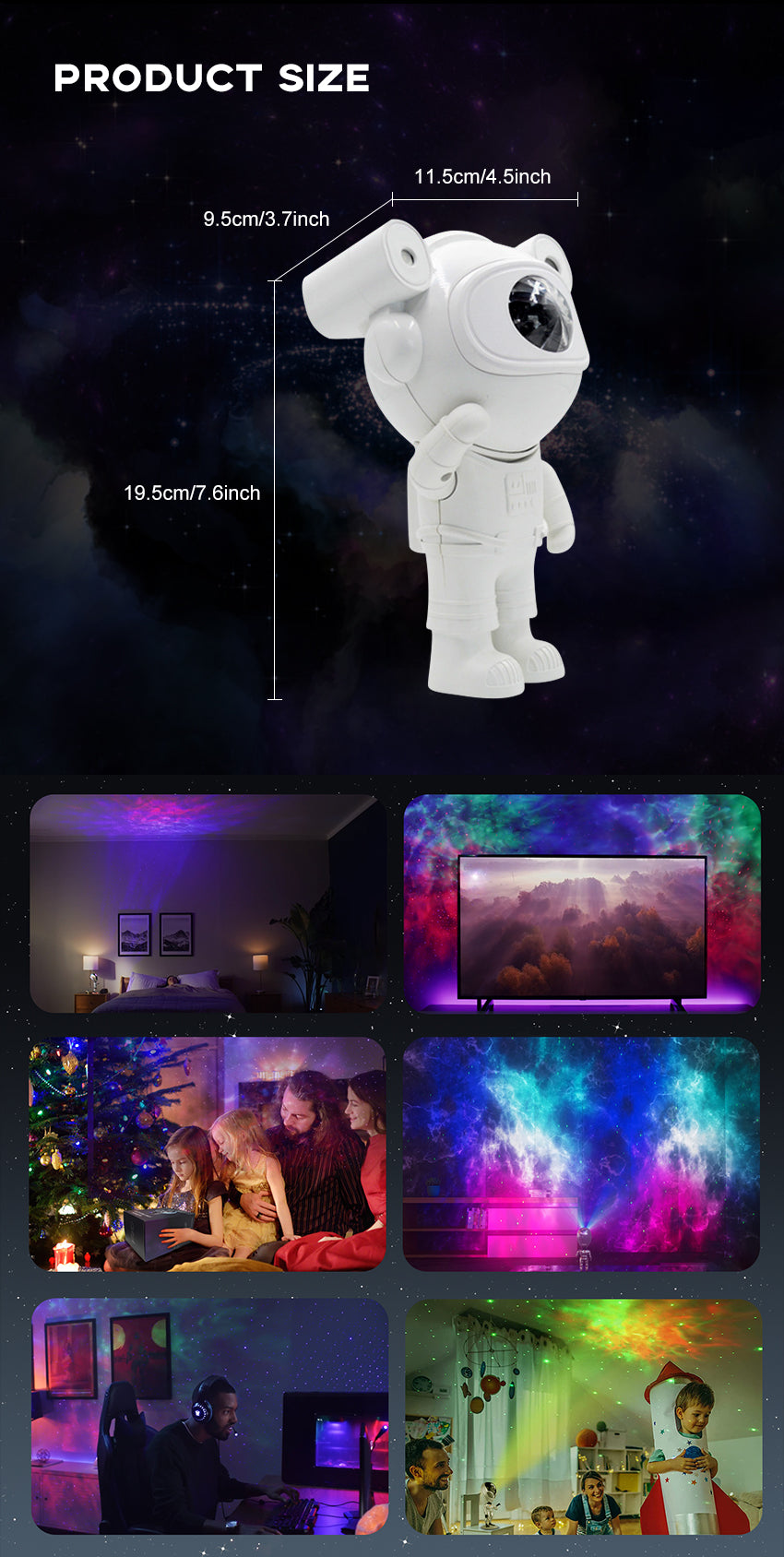 Astronaut Galaxy Projector Lamp