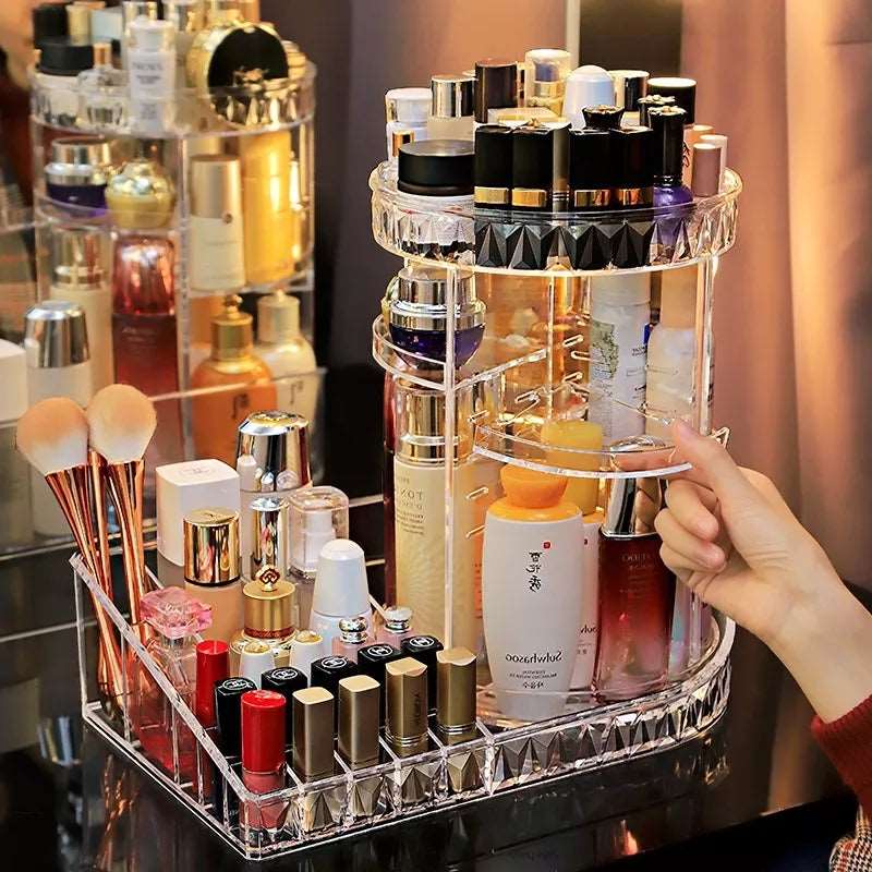 New Rotating Cosmetic Organizer | 360° Multi-Layer Makeup Storage Rack