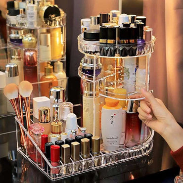 New Rotating Cosmetic Organizer | 360° Multi-Layer Makeup Storage Rack