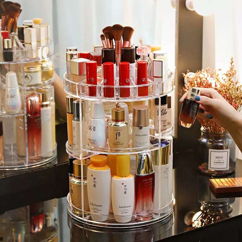 New Rotating Cosmetic Organizer | 360° Multi-Layer Makeup Storage Rack