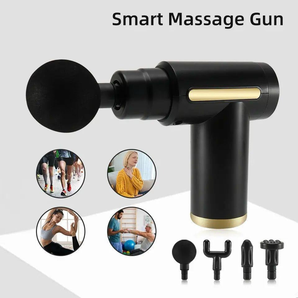 4 in 1 Deep Tissue Massage Gun | Handheld Electric Body Massager for Pain Relief & Muscle Recovery