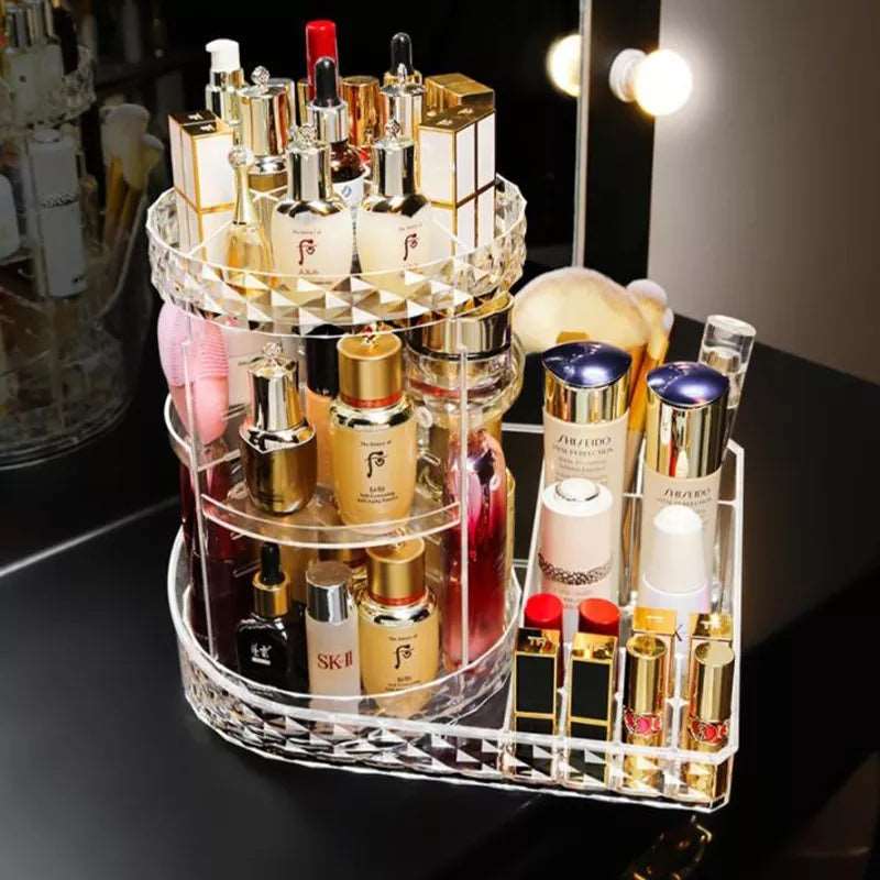 New Rotating Cosmetic Organizer | 360° Multi-Layer Makeup Storage Rack