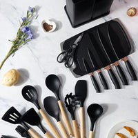 19 Pcs Kitchen Utensils With Knife Set