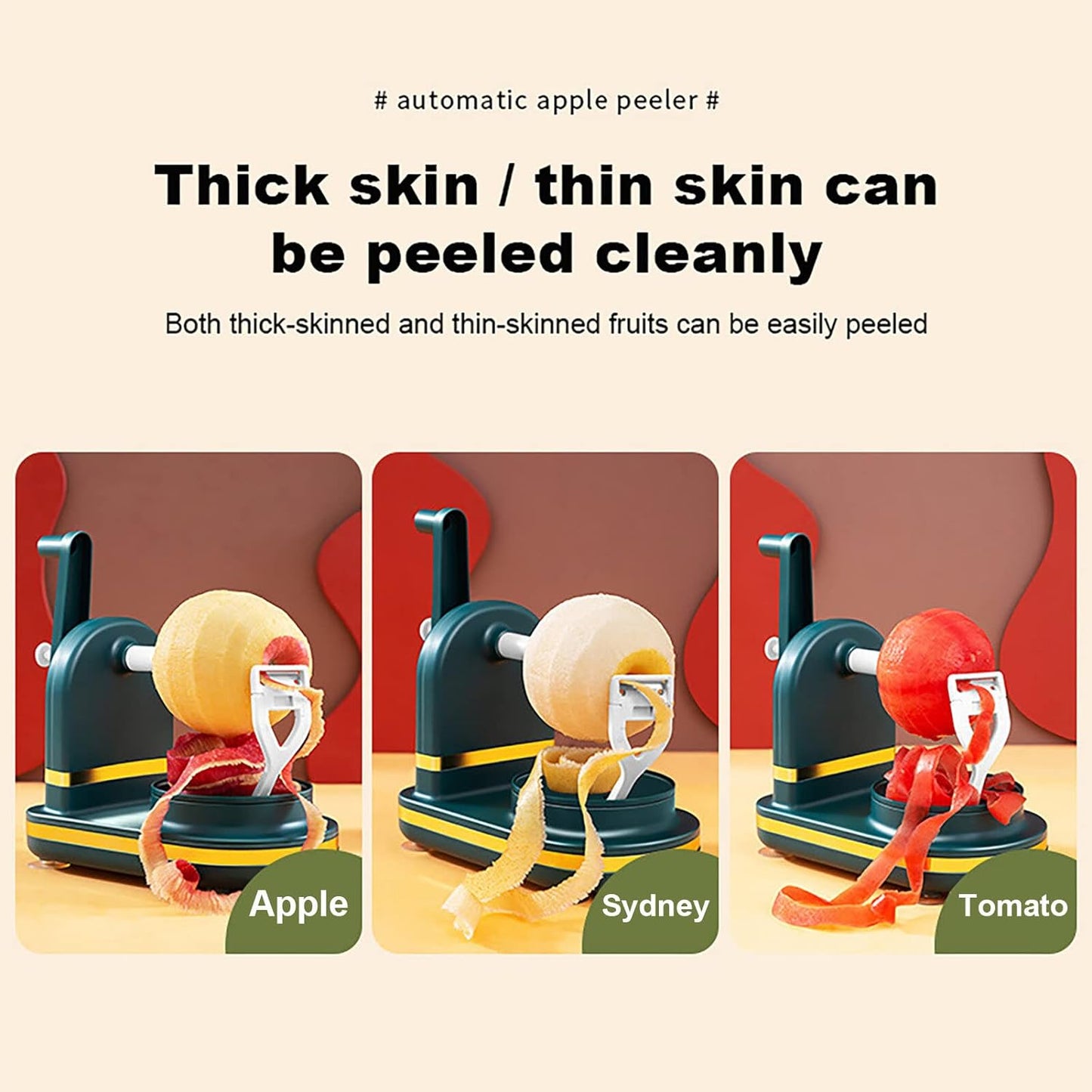 Manual Fruit Peeler Machine | Apple, Potato & Pear Peeling Tool